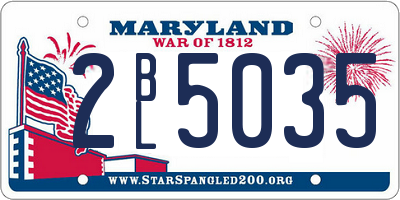 MD license plate 2BL5035