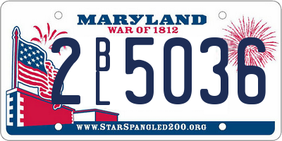 MD license plate 2BL5036