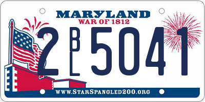 MD license plate 2BL5041