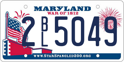 MD license plate 2BL5049