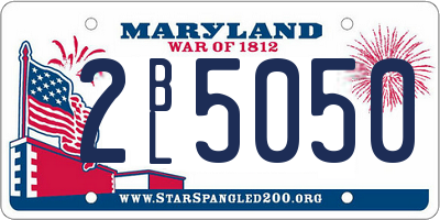 MD license plate 2BL5050