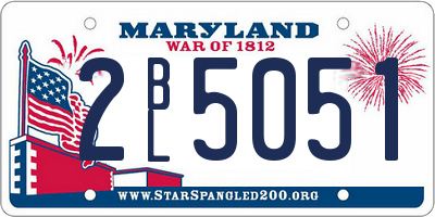 MD license plate 2BL5051