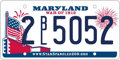 MD license plate 2BL5052