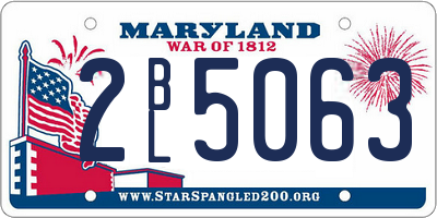 MD license plate 2BL5063