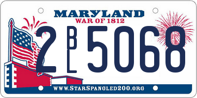 MD license plate 2BL5068