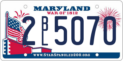 MD license plate 2BL5070