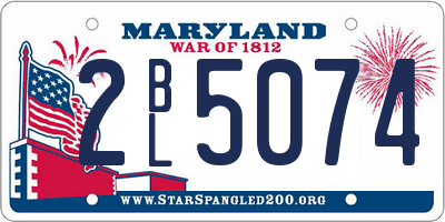 MD license plate 2BL5074