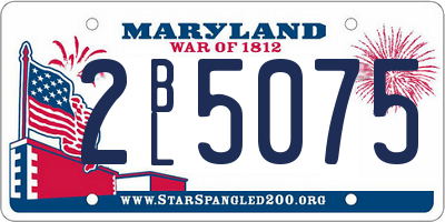 MD license plate 2BL5075