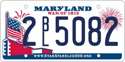 MD license plate 2BL5082