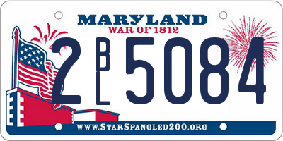 MD license plate 2BL5084