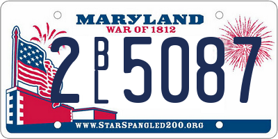 MD license plate 2BL5087