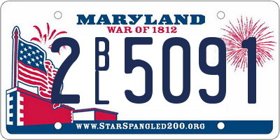 MD license plate 2BL5091