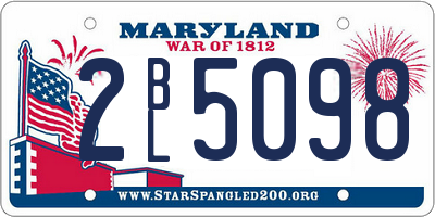 MD license plate 2BL5098