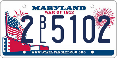 MD license plate 2BL5102