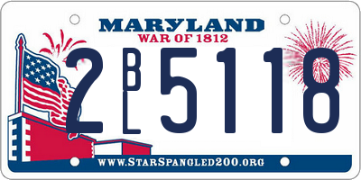 MD license plate 2BL5118