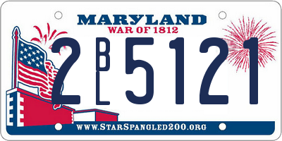 MD license plate 2BL5121