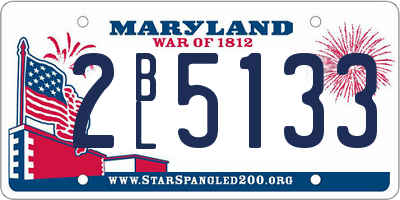 MD license plate 2BL5133