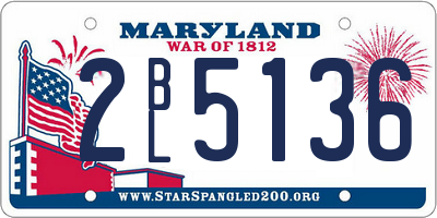 MD license plate 2BL5136