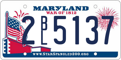MD license plate 2BL5137