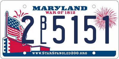 MD license plate 2BL5151