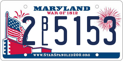 MD license plate 2BL5153