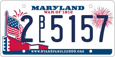 MD license plate 2BL5157