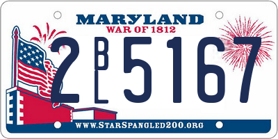MD license plate 2BL5167