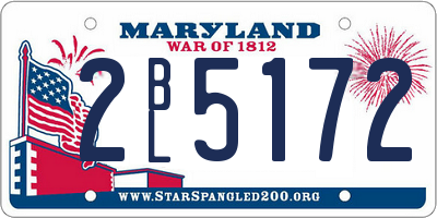MD license plate 2BL5172