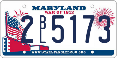MD license plate 2BL5173