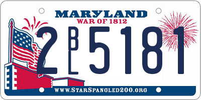 MD license plate 2BL5181