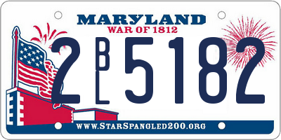 MD license plate 2BL5182