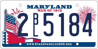 MD license plate 2BL5184