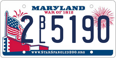 MD license plate 2BL5190