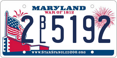 MD license plate 2BL5192