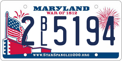 MD license plate 2BL5194