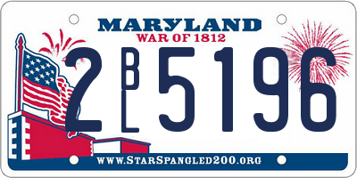 MD license plate 2BL5196