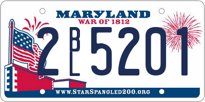 MD license plate 2BL5201
