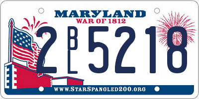 MD license plate 2BL5218