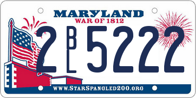 MD license plate 2BL5222