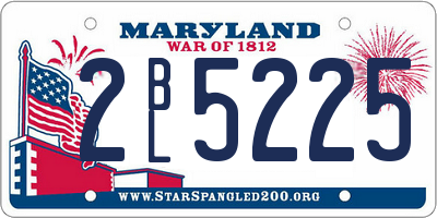MD license plate 2BL5225