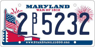 MD license plate 2BL5232