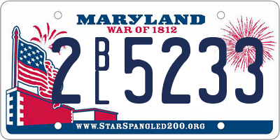 MD license plate 2BL5233