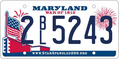 MD license plate 2BL5243