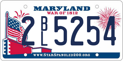 MD license plate 2BL5254
