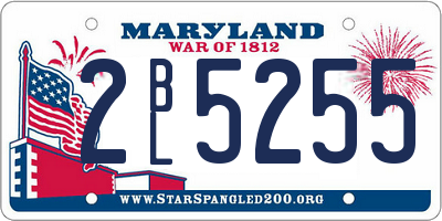MD license plate 2BL5255