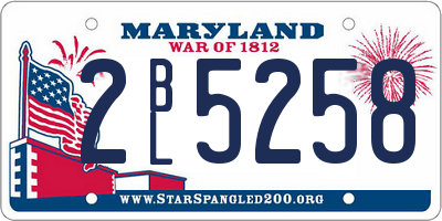 MD license plate 2BL5258