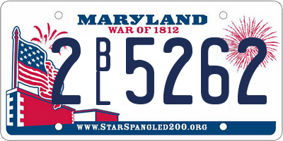 MD license plate 2BL5262