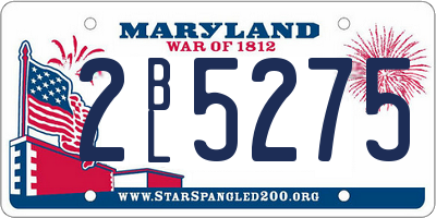 MD license plate 2BL5275
