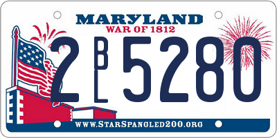 MD license plate 2BL5280
