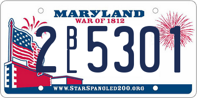 MD license plate 2BL5301